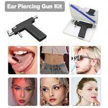 99pcs Professional Ear Piercing Gun Set - Includes About 98pcs Steel Ear Studs, 1 PC Pierce Tool, And Navel Body Piercing Gun - Perfect For Ear, Nose, And Navel Piercings Professional Ear Piercing Gun Kit
