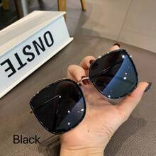 New White Rimmed Oversized Square Fashion Glasses, Retro Korean For Women Beach Accessories For Women Glasses Shades For Summer Beach Vacation,Outdoor,Travel - Multicolor - View 10