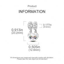 1pc Silver-Colored Heart Detail Inlaid Rhinestone Diy Beaded Couple's Jewelry Accessory - Silver - View 5