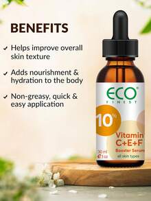 ECO FINEST 30毫升維他命c+e+f精華液,維他命c+e+f精華液是迄今為止我們最先進的創新,以三倍的維他命c、e和f超級助力皮膚。它具有強效但不刺激皮膚,能即時提亮肌膚 - 橘色 - 查看 9