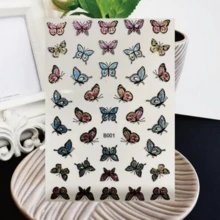 4Pcs 3D Gorgeous Design Color Butterfly Nail Stickers Y2K-Style Nail Art Decals - Multicolor - View 2