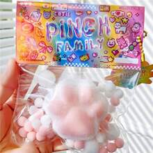 Mới Đồ chơi Giải nén Mini Squishy Đồ Chơi Kawaii Sang trọng Chân mèo Trong suốt Khối lập phương Giảm bớt căng thẳng Đồ chơi bóp - Hồng - Xem 2