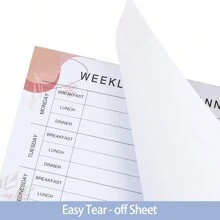 BUBU 1pc Meal Planner Notepad - Daily Weekly Meal Planning Pad With Tear Off Shopping List And Grocery List,Plan Weekly Menu Food For Weight Loss Or Dinner List For Family - Multicolor - View 5