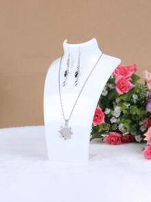 1入組珠寶展示架,模特半身塑像項鍊和耳環架,手鐲、戒指、厚鏈裝飾品展示架 - 珠寶展示架-白色 - 查看 3