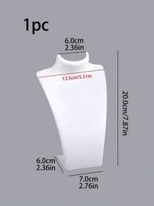 1入組珠寶展示架,模特半身塑像項鍊和耳環架,手鐲、戒指、厚鏈裝飾品展示架 - 珠寶展示架-白色 - 查看 5