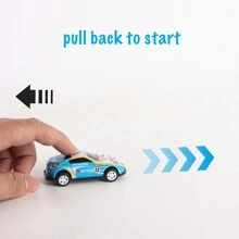 50pcs 6.8cm Die Cast Friction Powered Mini Racing Car Toy Set, Alloy Metal Car Toy Birthday Party Favors New Year's Gifts - Multicolor - View 5