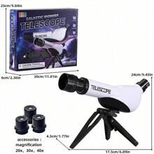 Telescopio De Nivel De Entrada Para Visualización De Paisajes Y Estrellas De Alta Definición, Con Brillo Micro Y Visión Nocturna. Es Un Regalo Divertido Y Único Para Actividades Al Aire Libre Durante El Año Nuevo, Adecuado Para Niños Y Niñas - Blanco y Negro - Ver 1