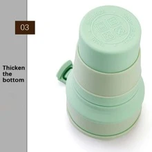 1只新款戶外運動摺疊矽膠水瓶摺疊伸縮水杯旅行杯登山便攜水瓶 - 綠色 - 查看 9