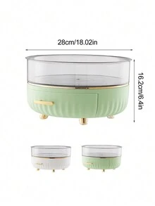 Xoay 360 độ Bảo quản đồ trang điểm Đối với , Dung lượng lớn Có ngăn kéo Phòng tắm Hộp đựng , Kéo sợi Trang điểm Giá đỡ , Phù hợp Mỹ phẩm , Chăm sóc da , Son môi , Nước hoa - trắng - Xem 2
