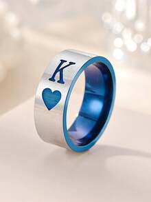 1pc Fashion Creative Romantic Playing Cards KandQ Couples Ring Valentine's Day Surprise Gift - Multicolor-men's K - View 4