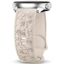 Unbeinst 1pc 20mm Embossed Rose Silicone Watch Band, Waterproof Sports Band For Women, Compatible With Samsung Galaxy Watch 6/5/4 (40mm 44mm) /Galaxy Watch 5 Pro (45mm) /Galaxy Active 2 /Galaxy Watch 3