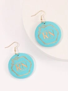 木盤刻有媽媽、娜娜、老師、阿姨、妻子、rn 吊墜耳環,送給母親、奶奶、阿姨、妻子和護士的禮物 - Earring - 查看 5