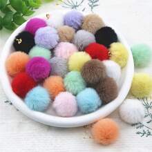 30入組毛茸茸保暖圓珠吊墜,diy手工製作裝飾項鍊、衣服工藝配件 - 黑色 - 查看 4