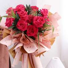 20入組/盒雙色防水鍍金花束包裝紙,用於婚禮裝飾 - 黑色 - 查看 6