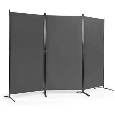 Screen, Room Divider For Privacy, Partition Made Of Fabric & Metal, Opaque Partition, Stable With Support Feet, Easy To Store, For Garden Balcony Office