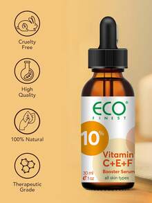 ECO FINEST 30毫升維他命c+e+f精華液,維他命c+e+f精華液是迄今為止我們最先進的創新,以三倍的維他命c、e和f超級助力皮膚。它具有強效但不刺激皮膚,能即時提亮肌膚 - 橘色 - 查看 10