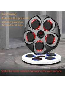 智能拳擊訓練設備,配有音樂,適用於家庭,可掛壁拳擊袋,進行鍛鍊和反應訓練 - 黑色 - 查看 2