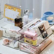 1pc Transparent Acrylic Desktop Organizer For Cosmetics, Masks, Snacks And Small Items - Clear - View 7