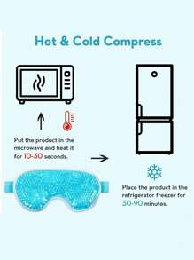 1個旅行必備品：冷敷凝膠珠眼罩,可重複使用的冷卻冰敷眼罩,可減輕浮腫的眼睛,黑眼圈,頭痛,偏頭痛和緩解壓力