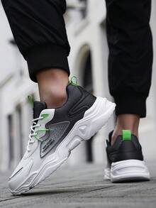 Men's Fashionable Reflective Detail Breathable Anti-Slip Outdoor Strap Casual Sports Shoes - Black and White - View 6