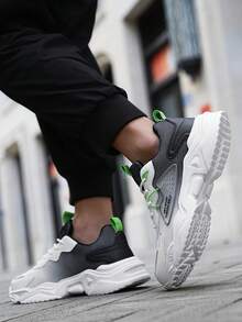 Men's Fashionable Reflective Detail Breathable Anti-Slip Outdoor Strap Casual Sports Shoes - Black and White - View 8