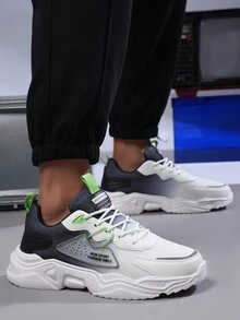 Men's Fashionable Reflective Detail Breathable Anti-Slip Outdoor Strap Casual Sports Shoes - Black and White - View 3