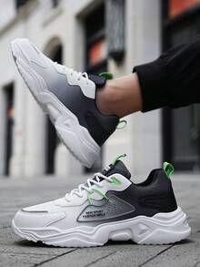 Men's Fashionable Reflective Detail Breathable Anti-Slip Outdoor Strap Casual Sports Shoes - Black and White - View 5