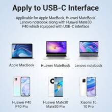 VENTION USB C To Ethernet Adapter, Gigabit RJ45 To USB 3.0 Type-C Ethernet Network Adapter, Compatible With IPhone 15/Plus/Pro/Max, MacBook Pro, IPad Pro, Dell XPS And More - Black - View 7