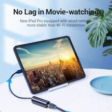 VENTION USB C To Ethernet Adapter, Gigabit RJ45 To USB 3.0 Type-C Ethernet Network Adapter, Compatible With IPhone 15/Plus/Pro/Max, MacBook Pro, IPad Pro, Dell XPS And More - Black - View 5