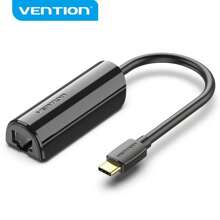VENTION USB C To Ethernet Adapter, Gigabit RJ45 To USB 3.0 Type-C Ethernet Network Adapter, Compatible With IPhone 15/Plus/Pro/Max, MacBook Pro, IPad Pro, Dell XPS And More - Black - View 1
