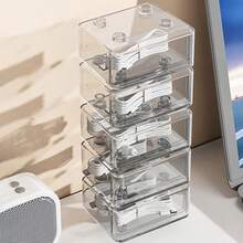 1pc Dustproof Detachable Cable Storage Box With Splice Design - Green - View 6