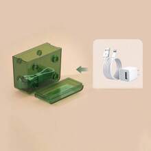 1pc Dustproof Detachable Cable Storage Box With Splice Design - Green - View 7