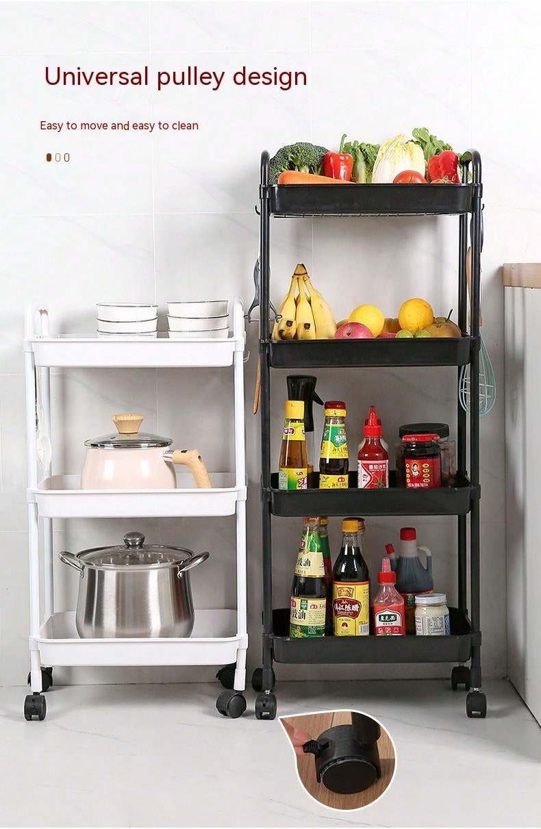 Mobile Storage Rack, Bookshelf, Multi-Functional Mobile Easily ...