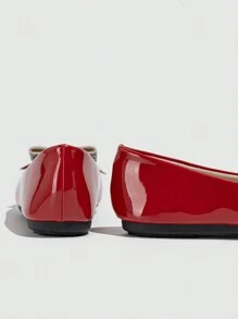 2024 年新款轻柔微风风格女士舒适低帮平底鞋 - 紅色 - 查看 6