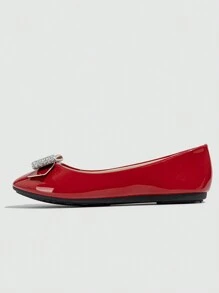 2024 年新款轻柔微风风格女士舒适低帮平底鞋 - 紅色 - 查看 5