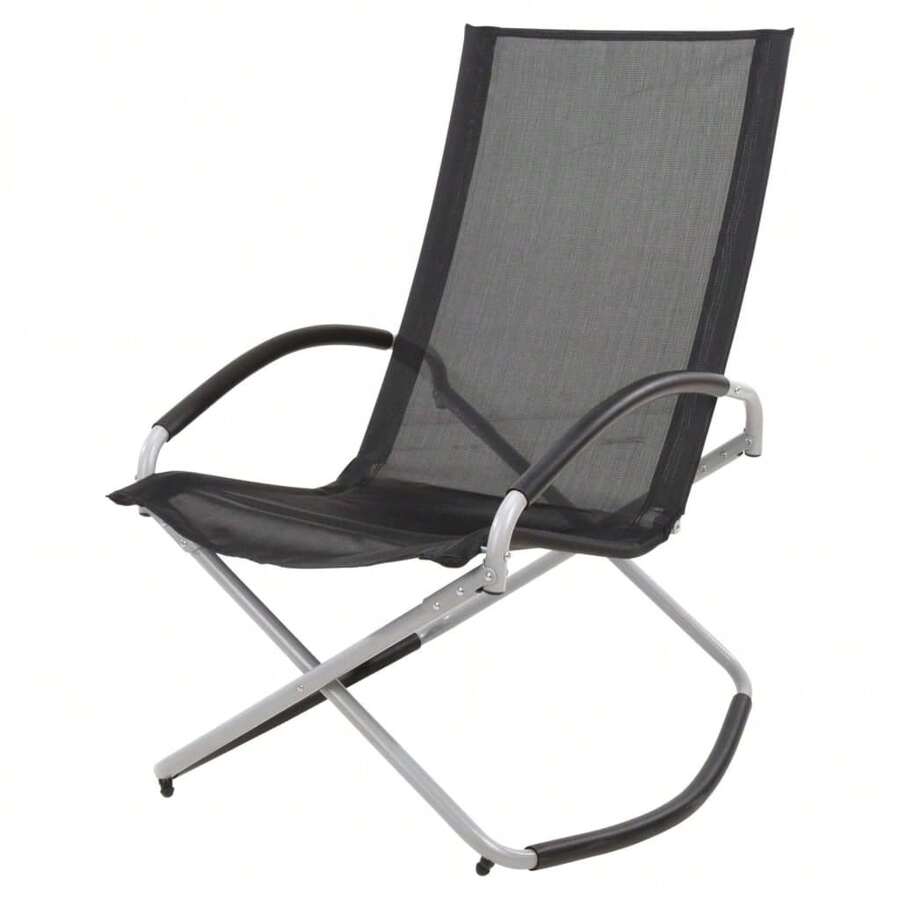 Foldable Rocking Chair Black - Black - View 1