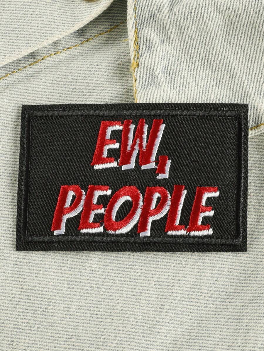 1pc Creative English Slogan Embroidered Cloth Badge For Diy Clothing, Pants, Hats, Bags, Shoes, Phone Cases, Iron-On - Multicolor - View 1