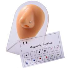 12 Pieces 1 Set Body Jewelry Colorful Round Mini  Magnet Nose Stud For Lady Gift