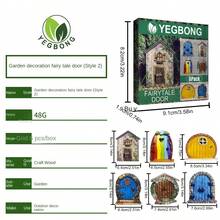 1set Miniature Garden Fairy Door & Dwarf Figures Wood Decoration For Microlandschaft - Multicolor - View 11