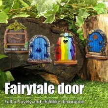 1set Miniature Garden Fairy Door & Dwarf Figures Wood Decoration For Microlandschaft - Multicolor - View 2