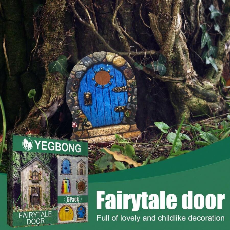 1set Miniature Garden Fairy Door & Dwarf Figures Wood Decoration For Microlandschaft - Multicolor - View 1