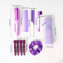 10Pcs Hair Brush Comb Set For Curly Hair With Hair Spray Bottle, Rat Tail Comb, Wide Tooth Comb, Crocodile Clips, Hair Styling Brush Set,Back To School,Travel Holiday Essentials,Hair Accessories For Women,Slick Back Brush,Barber Accessories,Hair Dryer,Hair,Barber,Hair Tools,Hair Products,Hair Accessories,Edge Brush,Styling Brush,Barber Accessories,Travel,Hair Dryer,Hair Stuff,Hair Spray,Hair Accessories,Curly Hair Products,Hairdressing Equipment,Accessories,Hair Cutting Scissors,Christmas,Barbershop,Barber Accessories,Hair Accessories,Hairdressing,Hair Dryer,Hair, Accessories, Hair Products, Hair Tools, Hair Stuff, Hair Care, Curly Hair Brush, Barber, Barber Accessories, Hairdressing Equipment - Purple - View 6