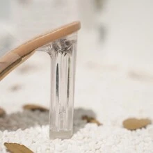 Giày Sandal Nữ Đế Cao Thoải Mái Bền Bán Chạy Nhất Da Mềm Thời Trang Trong Suốt Pha Lê Giày Cao Gót Nữ Dép Nữ Ngoài Trời Đa Năng Phong Cách Công Chúa Gót Cao - Màu be - Xem 9