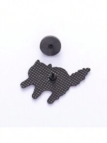 1只黑貓搞笑琺瑯針頭,定制大眼小貓胸針,花卉動物卡通搞笑珠寶禮物 - 彩色 - 查看 3