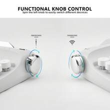 Yunzii B307 升級版無線打字機鍵盤,帶集成支架的復古鍵盤, Usb-c / Bt 鍵盤,配有可愛的圓形按鍵帽,可用於多設備win / (b307,象牙黃) - 黃色 - 查看 6