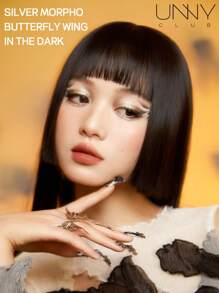 unny club 7 色闪光哑光丝滑粉眼影盘、彩妆盘、高显色度、持久亮泽闪光眼影、轻盈、顺滑、高光轮廓腮红粉、一体式彩妆盘 - 01暮光閃蝶 - 查看 2