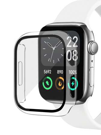 St.siabe 1-Piece Men's And Women's Protective Case With Tempered Film Compatible With Apple Watch Case 38mm, 40mm, 41mm, 42mm, 44mm, 45mm, 49mm 10(42mm) 10(46mm), With Screen Protection Film Fully Covering Hard Case Protection Compatible With Apple Watch Series S10 9 8 7 6 5 4 3 2 1 SE Ultra