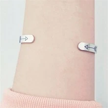 REEBONZ 不鏽鋼雕刻箭頭和甜蜜言詞的別緻手鐲,男女皆宜,可選擇自己喜歡的顏色和配有禮品盒和禮品卡的情人節禮物 - Bracelet+Message Card+Gift Box - 查看 4