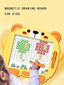 1入磁性畫板附有80個磁珠的兒童益智玩具,男女皆宜 - 綠色 - 查看 3