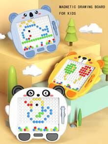 1入磁性畫板附有80個磁珠的兒童益智玩具,男女皆宜 - 綠色 - 查看 5